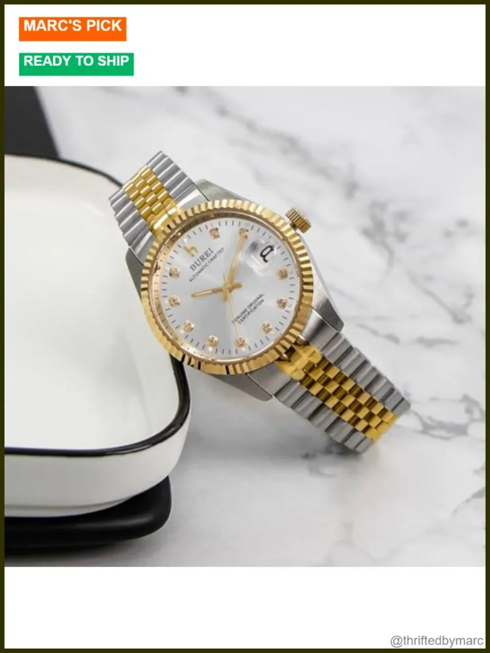 Luxury Automatic Watch Waterproof Mechanical Two Tone Strap